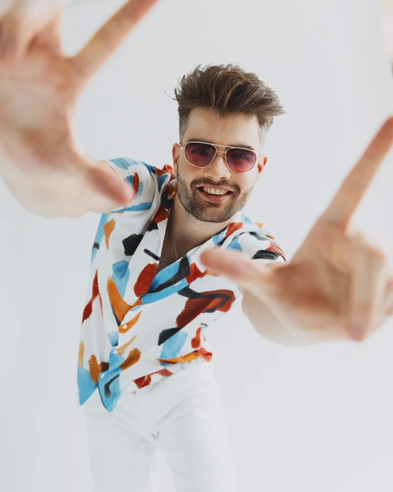 Expressive movement & white shirt